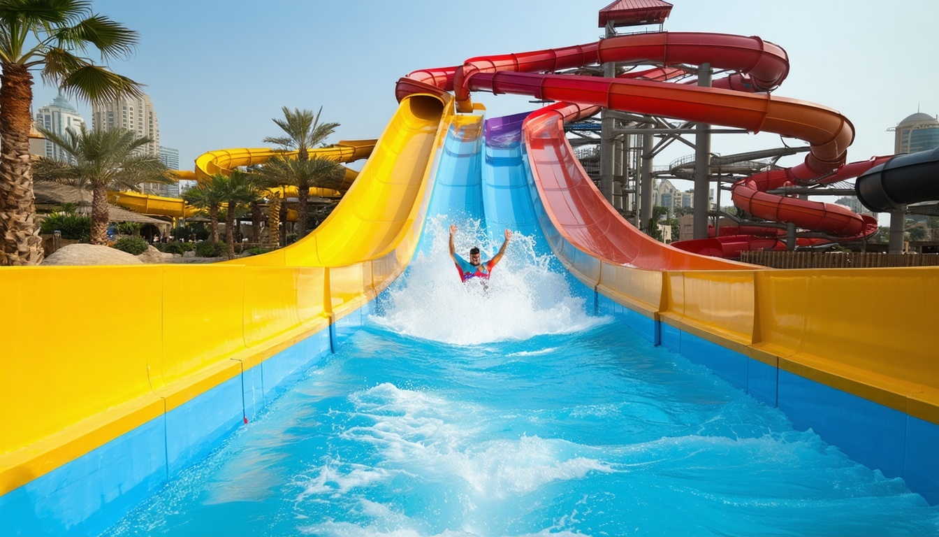 Exciting water slides at Dubai Water Park